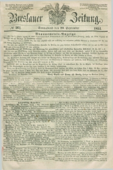 Breslauer Zeitung. 1851, № 261 (20 September) + dod.