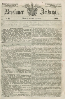 Breslauer Zeitung. 1852, № 12 (12 Januar)
