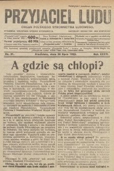 Przyjaciel Ludu : organ Polskiego Stronnictwa Ludowego. 1922, nr 31