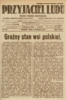 Przyjaciel Ludu : organ Polskiego Stronnictwa Ludowego. 1924, nr 34