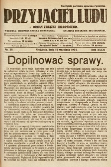Przyjaciel Ludu : organ Polskiego Stronnictwa Ludowego. 1924, nr 38