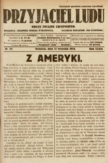 Przyjaciel Ludu : organ Polskiego Stronnictwa Ludowego. 1924, nr 39