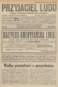 Przyjaciel Ludu : organ Polskiego Stronnictwa Ludowego. 1922, nr 39