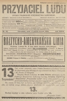 Przyjaciel Ludu : organ Polskiego Stronnictwa Ludowego. 1922, nr 42
