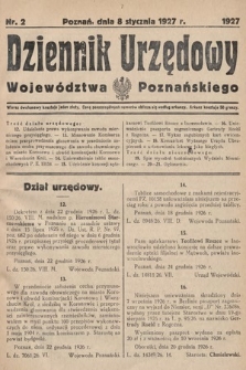 Dziennik Urzędowy Województwa Poznańskiego. 1927, nr 2