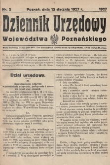 Dziennik Urzędowy Województwa Poznańskiego. 1927, nr 3