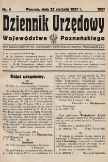 Dziennik Urzędowy Województwa Poznańskiego. 1927, nr 4