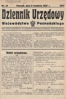 Dziennik Urzędowy Województwa Poznańskiego. 1927, nr 15