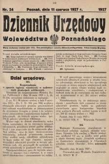 Dziennik Urzędowy Województwa Poznańskiego. 1927, nr 24