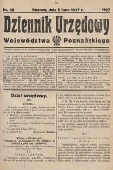 Dziennik Urzędowy Województwa Poznańskiego. 1927, nr 28