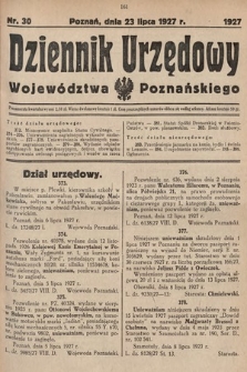 Dziennik Urzędowy Województwa Poznańskiego. 1927, nr 30