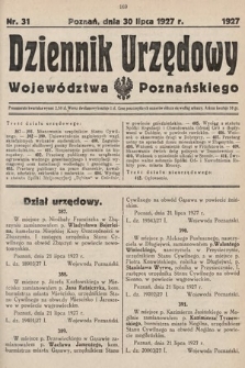 Dziennik Urzędowy Województwa Poznańskiego. 1927, nr 31