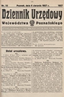 Dziennik Urzędowy Województwa Poznańskiego. 1927, nr 32