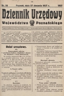 Dziennik Urzędowy Województwa Poznańskiego. 1927, nr 35