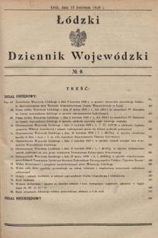 Łódzki Dziennik Wojewódzki. 1929, nr 9