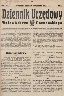 Dziennik Urzędowy Województwa Poznańskiego. 1927, nr 37