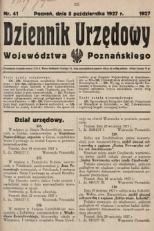 Dziennik Urzędowy Województwa Poznańskiego. 1927, nr 41