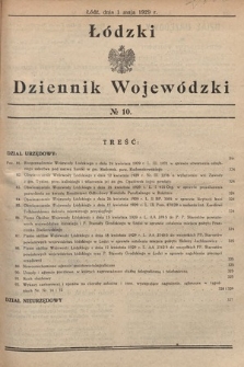 Łódzki Dziennik Wojewódzki. 1929, nr 10