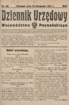 Dziennik Urzędowy Województwa Poznańskiego. 1927, nr 46