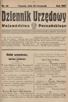 Dziennik Urzędowy Województwa Poznańskiego. 1927, nr 48