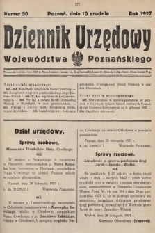 Dziennik Urzędowy Województwa Poznańskiego. 1927, nr 50