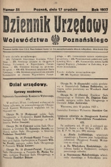 Dziennik Urzędowy Województwa Poznańskiego. 1927, nr 51