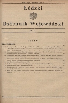 Łódzki Dziennik Wojewódzki. 1929, nr 12