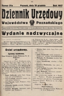 Dziennik Urzędowy Województwa Poznańskiego. 1927, nr 51a