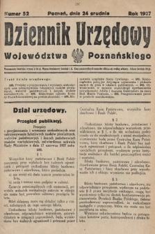 Dziennik Urzędowy Województwa Poznańskiego. 1927, nr 52