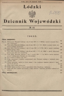 Łódzki Dziennik Wojewódzki. 1929, nr 13