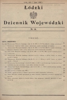 Łódzki Dziennik Wojewódzki. 1929, nr 14