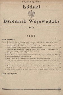 Łódzki Dziennik Wojewódzki. 1929, nr 15