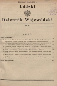 Łódzki Dziennik Wojewódzki. 1929, nr 16