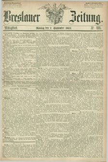 Breslauer Zeitung. 1857, Nr. 416 (7 September) - Mittagblatt
