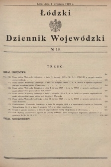 Łódzki Dziennik Wojewódzki. 1929, nr 18