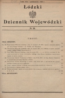 Łódzki Dziennik Wojewódzki. 1929, nr 20