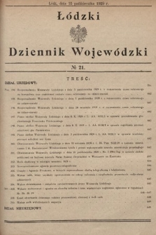 Łódzki Dziennik Wojewódzki. 1929, nr 21