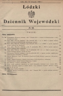 Łódzki Dziennik Wojewódzki. 1929, nr 23