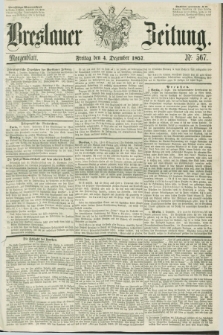 Breslauer Zeitung. 1857, Nr. 567 (4 Dezember) - Morgenblatt + dod.