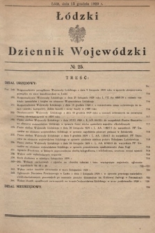 Łódzki Dziennik Wojewódzki. 1929, nr 25