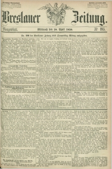 Breslauer Zeitung. 1858, Nr. 195 (28 April) - Morgenblatt + dod.