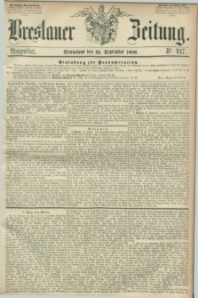 Breslauer Zeitung. 1858, Nr. 447 (25 September) - Morgenblatt + dod.