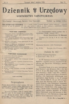 Dziennik Urzędowy Województwa Tarnopolskiego. 1926, nr 8