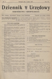 Dziennik Urzędowy Województwa Tarnopolskiego. 1927, nr 3
