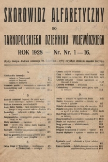 Dziennik Urzędowy Województwa Tarnopolskiego. 1928, skorowidz alfabetyczny