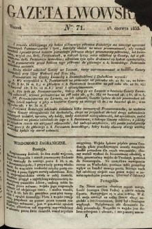 Gazeta Lwowska. 1833, nr 71