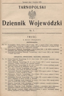 Tarnopolski Dziennik Wojewódzki. 1929, nr 7