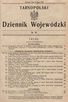 Tarnopolski Dziennik Wojewódzki. 1929, nr 16