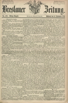 Breslauer Zeitung. 1859, No. 428 (14 September) - Mittag-Ausgabe