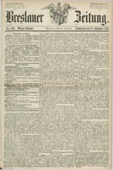 Breslauer Zeitung. 1859, No. 429 (15 September) - Morgen-Ausgabe + dod.